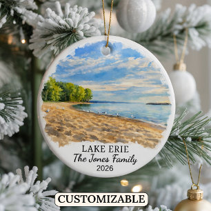 Adorno De Cerámica Lago Erie Personalizado, Pennsylvania Hecho a Medi