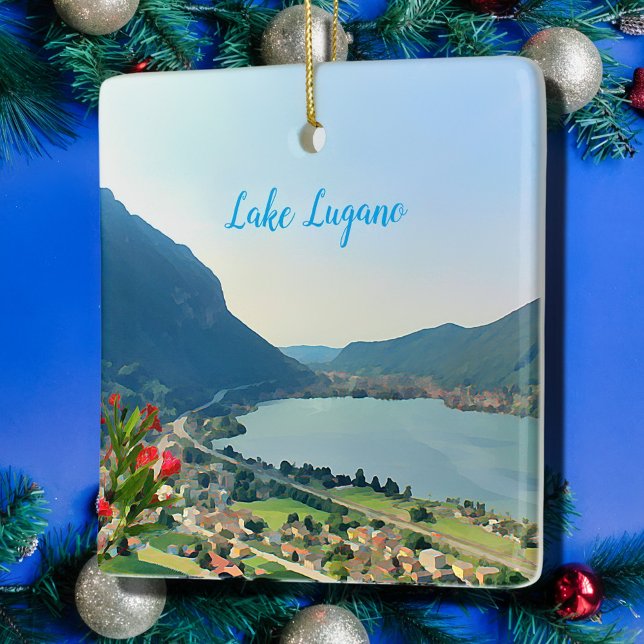 Adorno De Cerámica Lago Lugano - pintura (Subido por el creador)