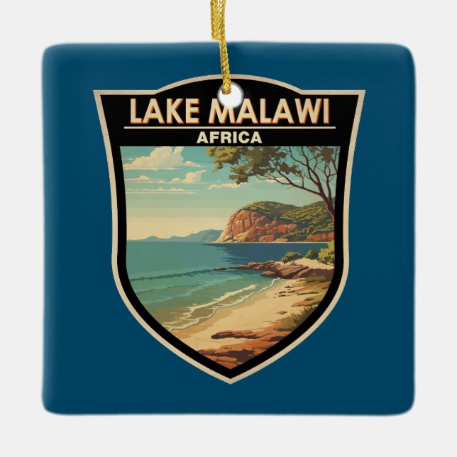 Adorno De Cerámica Lago Malaui África Viaje de arte (Anverso)