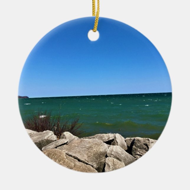 Adorno De Cerámica Lago Michigan, Port Washington, WI (Frente)