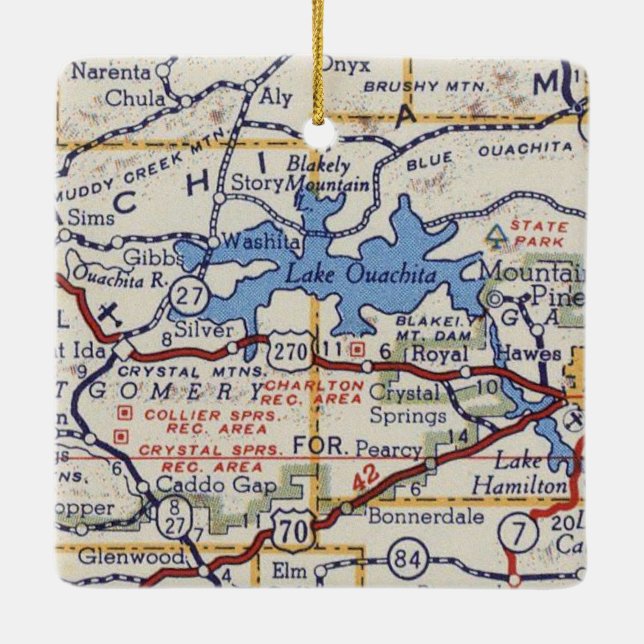 Adorno De Cerámica Lago Ouachita (Reverso)