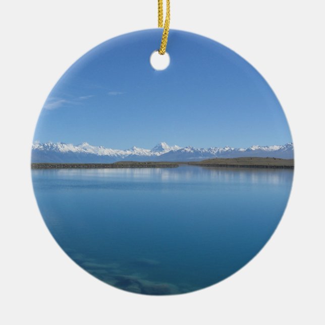 Adorno De Cerámica Lago Tekapo, Nueva Zelanda (Frente)