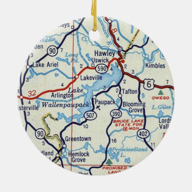Adorno De Cerámica Lago Wallenpaupack (Atrás)
