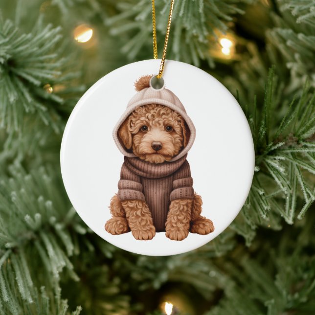Adorno De Cerámica Lagotador personalizado al perro románico (Árbol)