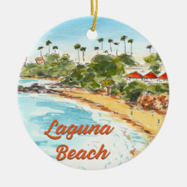 Adorno De Cerámica Laguna Beach California Ornament