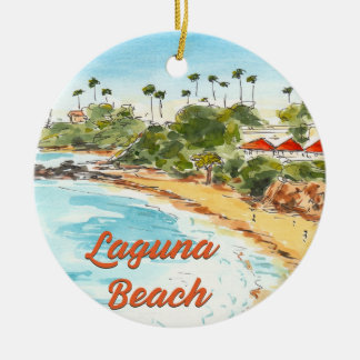 Adorno De Cerámica Laguna Beach California Ornament