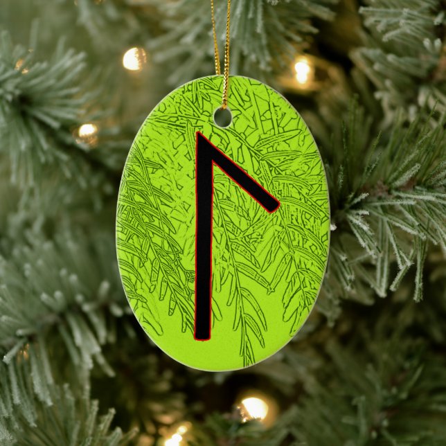 Adorno De Cerámica Laguz Viking Rune Yule Ornament - ¡VIDA! (Árbol)