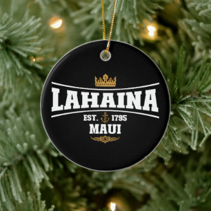 Adorno De Cerámica Lahaina Maui Vintage Boat Anchor Flag 1795 Regalos