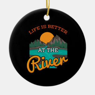 Adorno De Cerámica Lake -Life Is Better On The River Ceramic Ornament