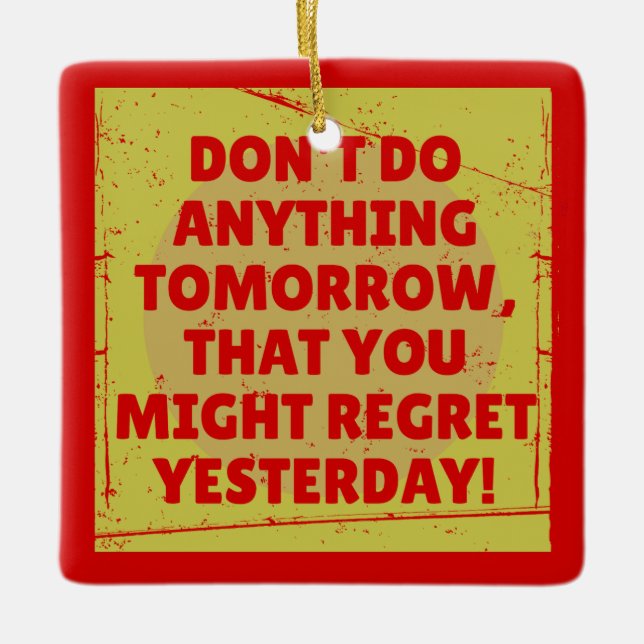 Adorno De Cerámica Lamentar el pasado y el presente tenso (Anverso)