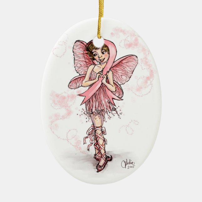Adorno De Cerámica Lámina de cinta rosa (Frente)