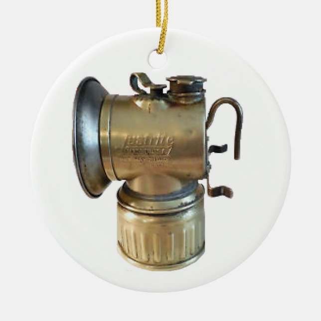 Adorno De Cerámica Lámpara de carburo de los mineros de carbón (Frente)