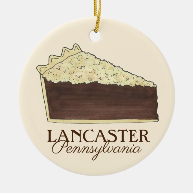 Adorno De Cerámica Lancaster Pennsylvania PA Dutch Shoo Fly Pie (Frente)