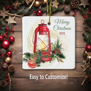 Adorno De Cerámica Lantern de los antiguos Navidades de moda