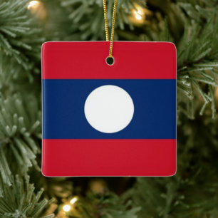 Adorno De Cerámica LAOS DE BANDERA zLA001,