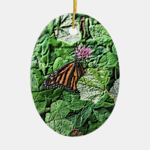 Adorno De Cerámica Lápiz de dibujo de la naturaleza de la mariposa mo