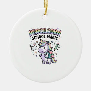 Adorno De Cerámica Lápiz de Unicornio Escuela Mágica Encantadora Merc