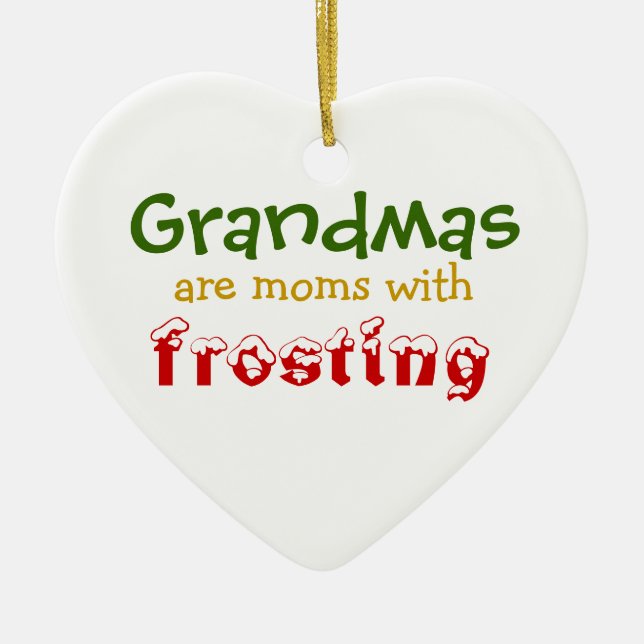 Adorno De Cerámica Las abuelas son mamáes con helar (Frente)