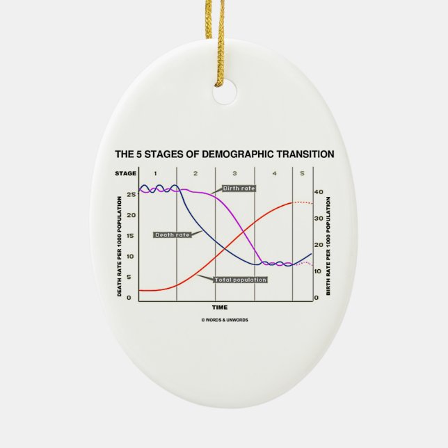 Adorno De Cerámica Las cinco etapas de la transición demográfica (Atrás)