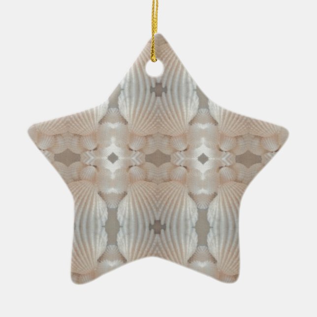 Adorno De Cerámica Las conchas del mar Amor, Romántica novia tropical (Frente)