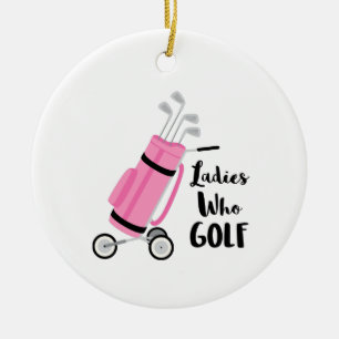 Adorno De Cerámica Las damas que practican el golf