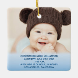 Adorno De Cerámica Las estadísticas del bebé son una foto de los prim