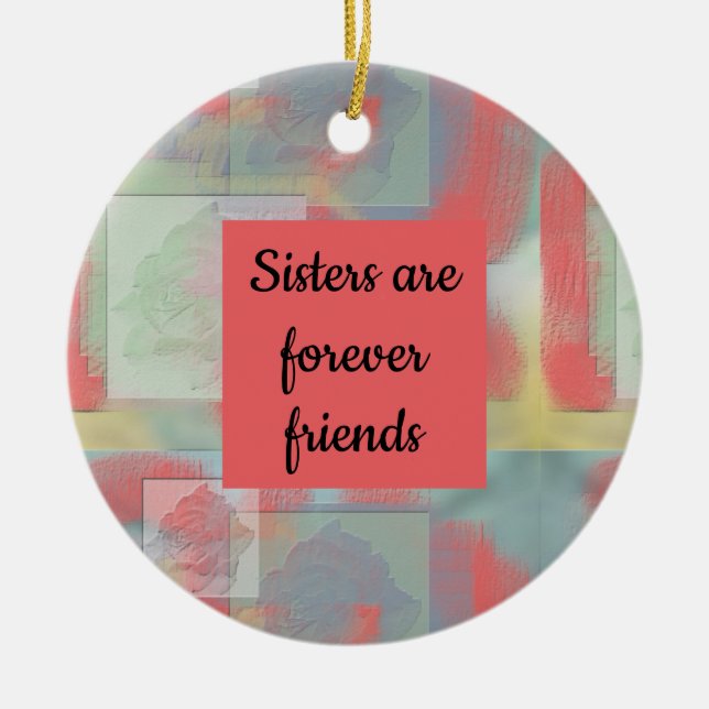 Adorno De Cerámica Las Hermanas Florales Rosa Pastel Victoriano Son P (Frente)