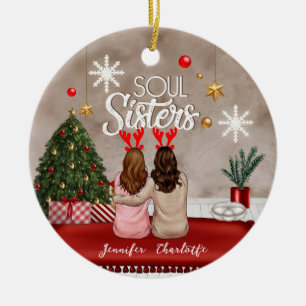 Adorno De Cerámica Las hermanas Soul Personalizan las Mejores Navidad