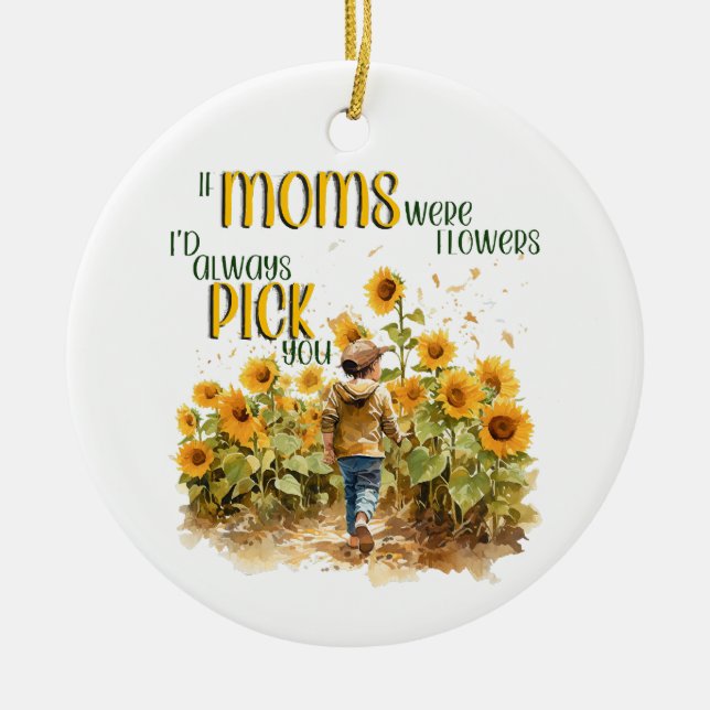 Adorno De Cerámica las madres eran flores (Frente)