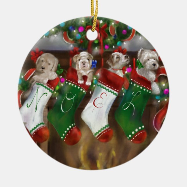 Adorno De Cerámica Las medias fueron colgadas (Frente)