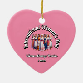 Adorno De Cerámica Las Mujeres Cambian De Mundo. Día Internacional de