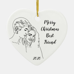 Adorno De Cerámica Las mujeres mejores amigas Personalizado Navidades