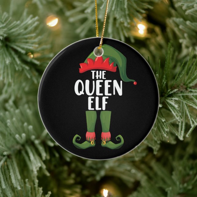 Adorno De Cerámica Las Navidades familiares de Elf Queen (Árbol)