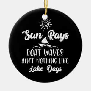Adorno De Cerámica Las olas de barcos de Sun Rays no son nada como lo