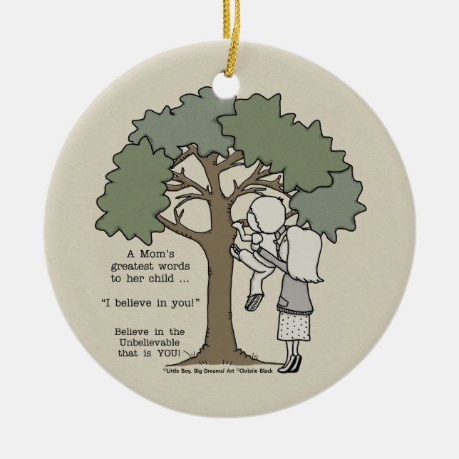 Adorno De Cerámica Las palabras más grandes de la mamá (Frente)