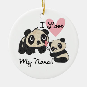 Adorno De Cerámica Las pandas I aman a mi Nana