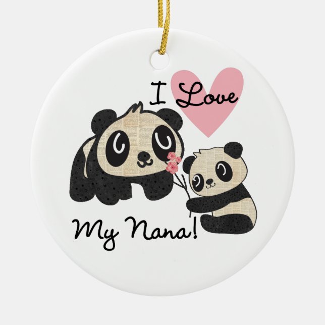 Adorno De Cerámica Las pandas I aman a mi Nana (Frente)
