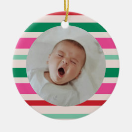 Adorno De Cerámica Las primeras franjas navideñas coloridas para el b