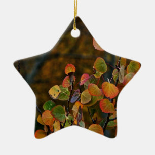 ADORNO DE CERÁMICA LAS RAMAS DE ÁRBOL DE ASPEN CON CAÍDA COLOREARON