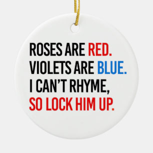 Adorno De Cerámica Las rosas son rojas las violetas son azules Encarc