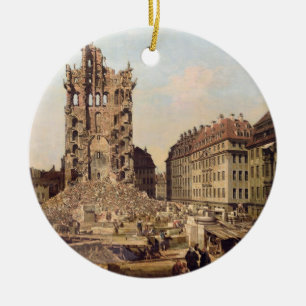 Adorno De Cerámica Las ruinas del Kreuzkirche viejo, Dresden