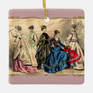 Adorno De Cerámica Las señoras victorianas de moda