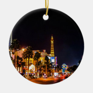 Adorno De Cerámica Las Vegas Noches Lights Strip Eiffel Tower Casino