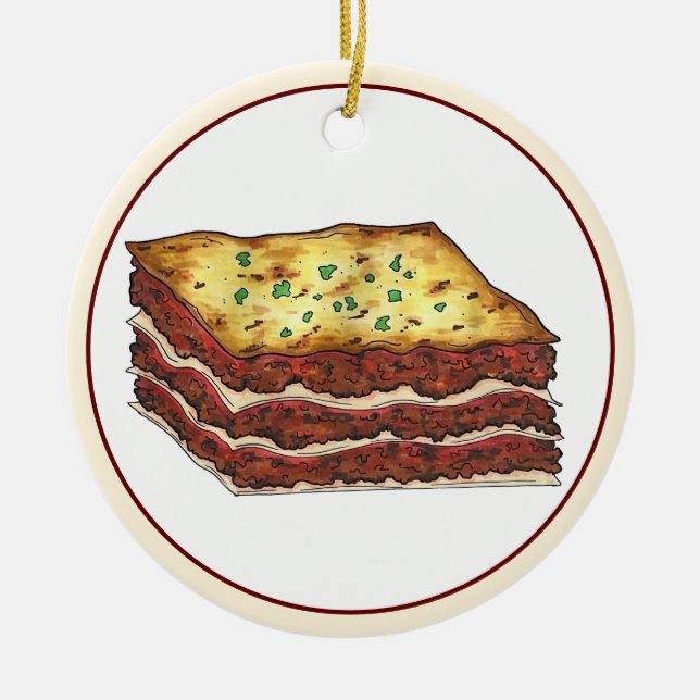 Adorno De Cerámica Lasagna Lasagna Cocina italiana americana (Frente)