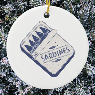 Adorno De Cerámica Lata de sardinas divertida