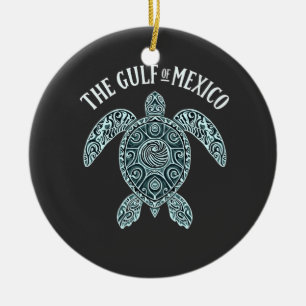 Adorno De Cerámica Latino del Mar de la Tortuga del Golfo de México
