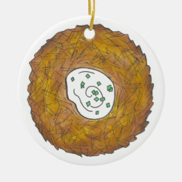 Adorno De Cerámica Latkes Felices Fiestas Judías en Hanukkah Chanukah