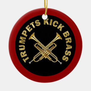 Adorno De Cerámica Latón del retroceso de las trompetas