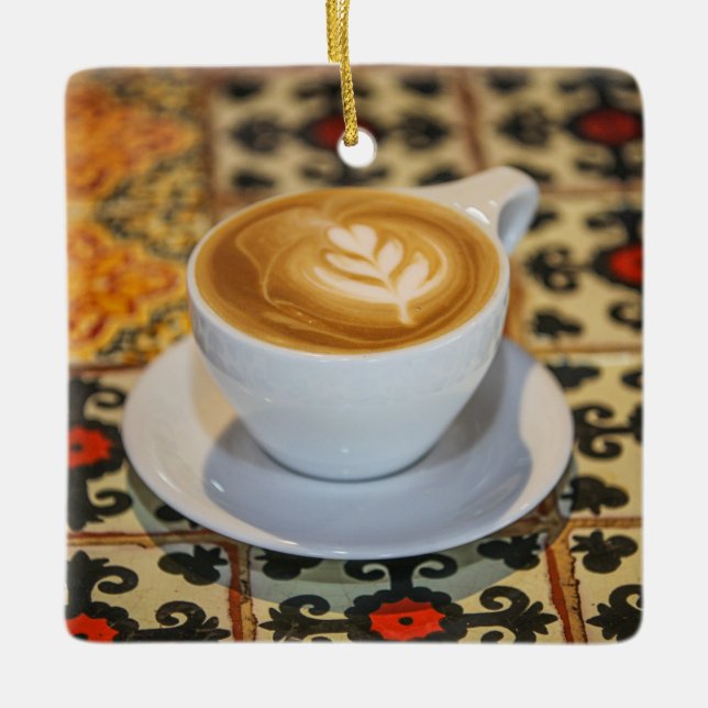 Adorno De Cerámica Latte en mosaico mexicano | Pescadero, México (Anverso)