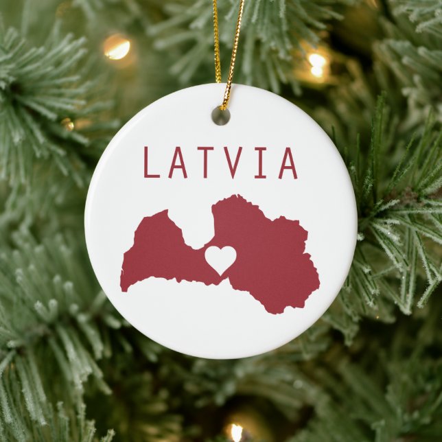 Adorno De Cerámica Latvia (Árbol)